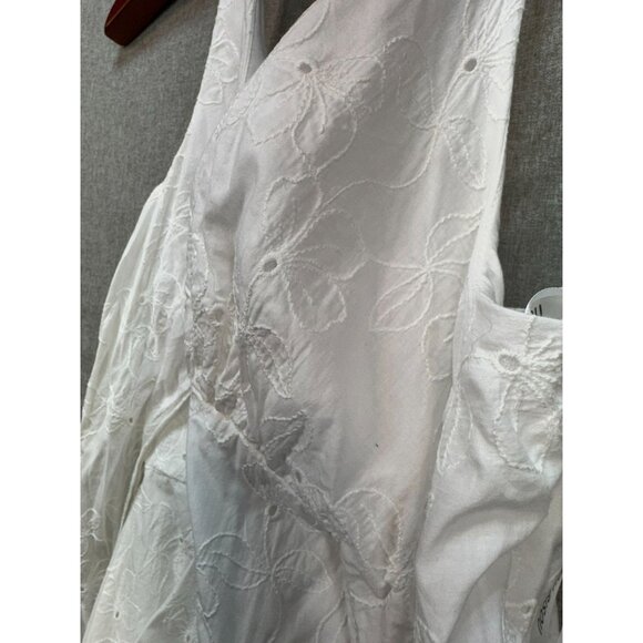Bisou Bisou Womens Embroidered Halter Wrap Dress Size 4 White  Floral Pattern - Picture 14 of 14